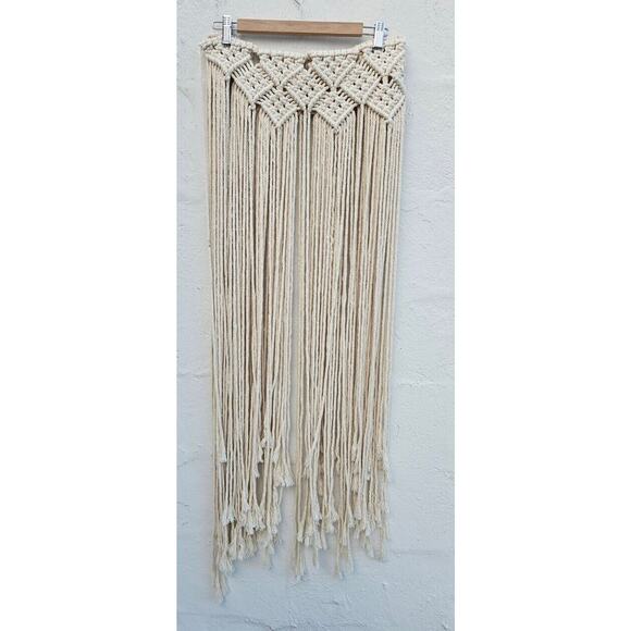 Macrame Boho Wall Hanging Wedding Backdrop Handmade Door Window Curtain Decor - Picture 4 of 13